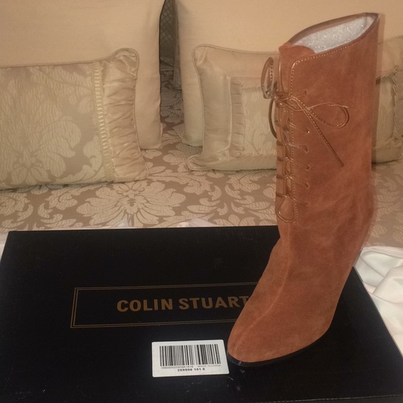 Colin Stuart “Super Sexy” Lace-up Mid-heel Boots - Picture 4 of 5